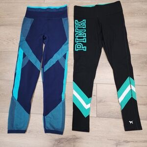 Pink Cool & Comfy Yoga Womens Striped Pants Leggings Blue Black Size S M